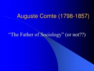 Auguste Comte (1798-1857)