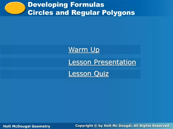developing formulas circles and regular polygons
