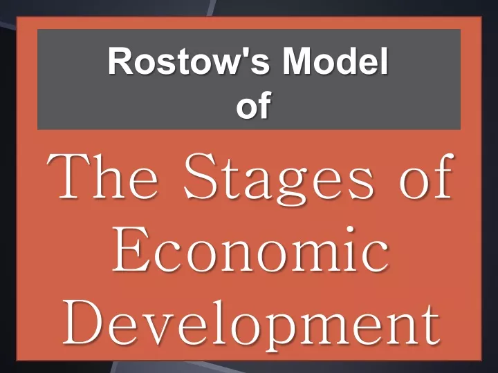 rostow s model of