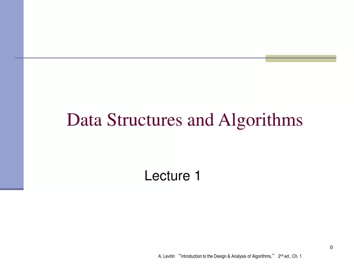 data structures and algorithms