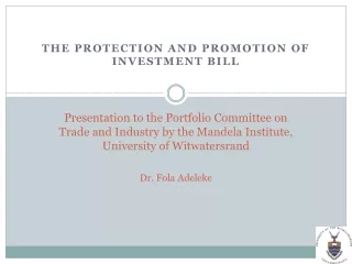 the Protection and Promotion of Investment Bill