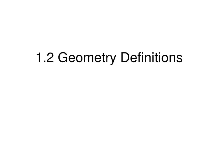 1 2 geometry definitions