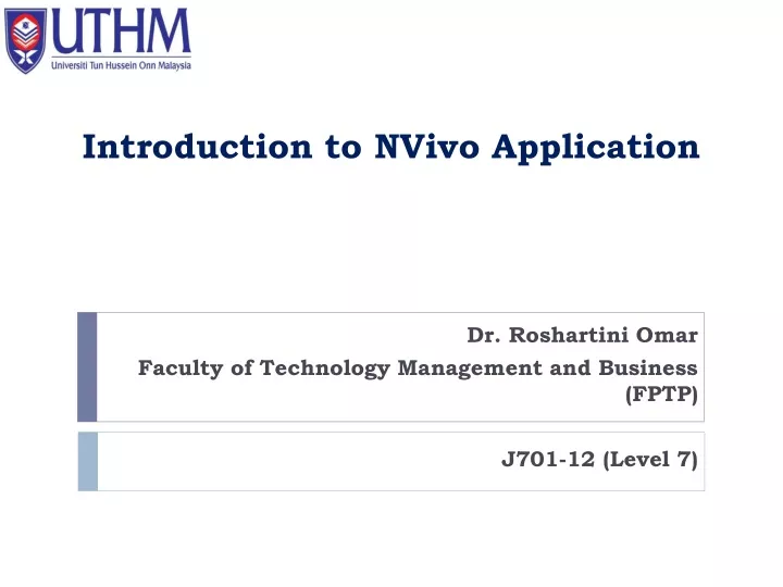 introduction to nvivo application