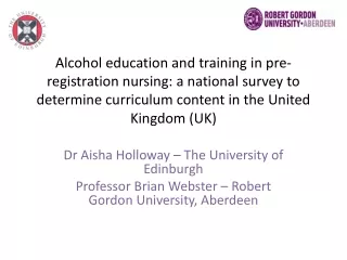 Dr Aisha Holloway – The University of Edinburgh