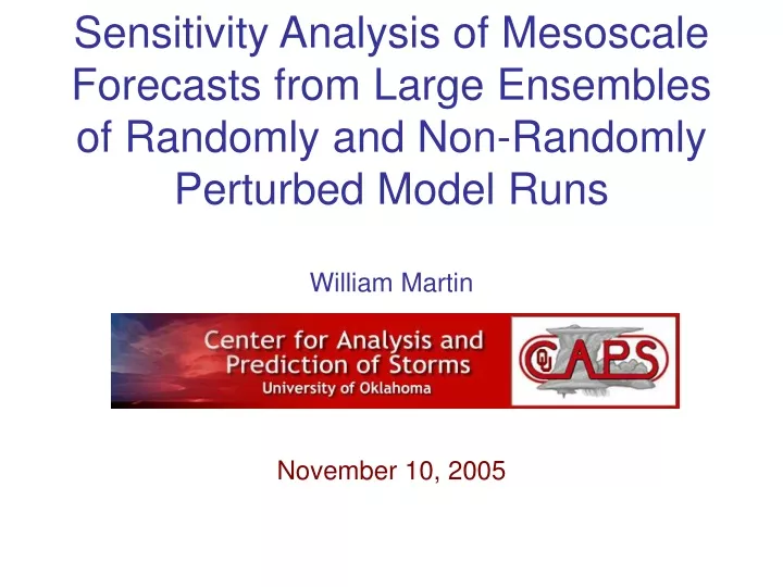 sensitivity analysis of mesoscale forecasts from