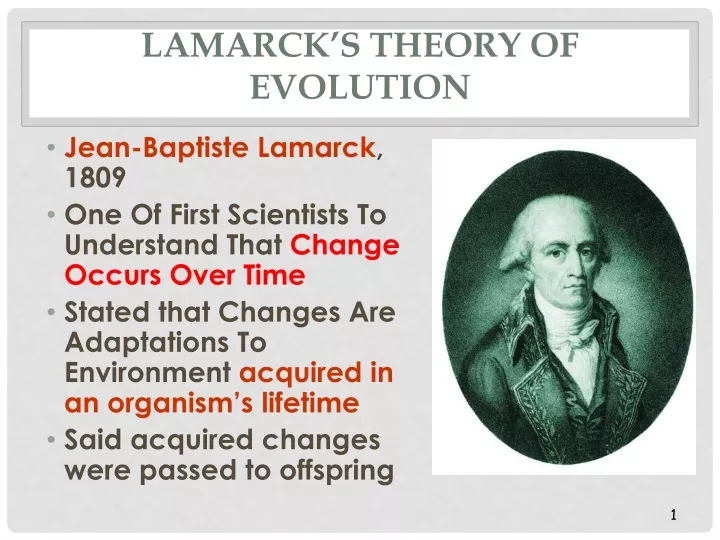 lamarck s theory of evolution