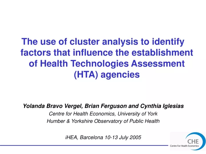 the use of cluster analysis to identify factors