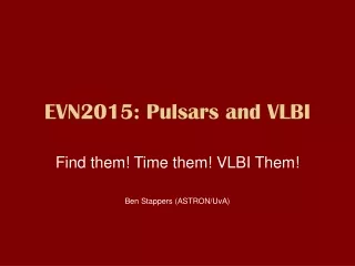 EVN2015: Pulsars and VLBI