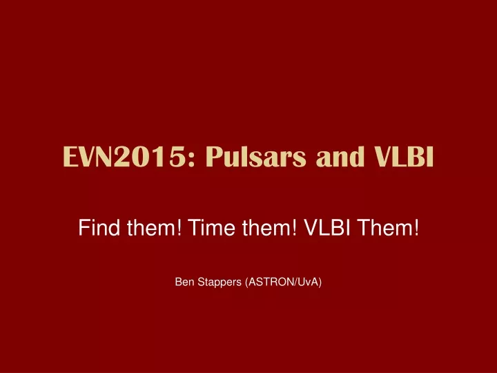 evn2015 pulsars and vlbi