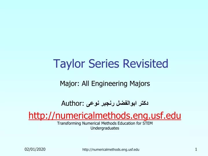 taylor series revisited