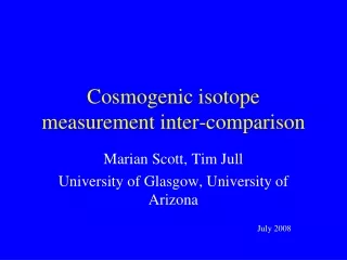 Cosmogenic isotope measurement inter-comparison