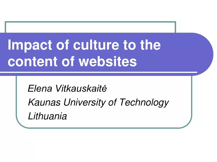impact of culture to the content of websites