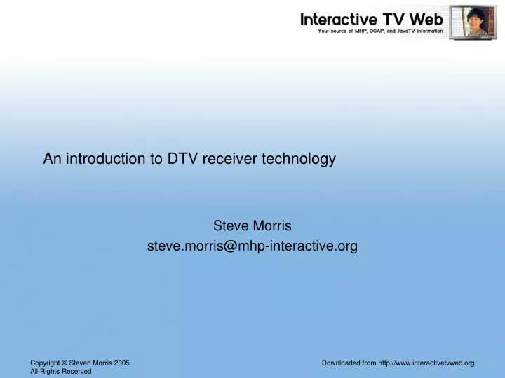 an introduction to dtv receiver technology