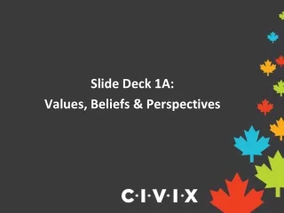 Slide Deck 1A:   Values, Beliefs &amp; Perspectives