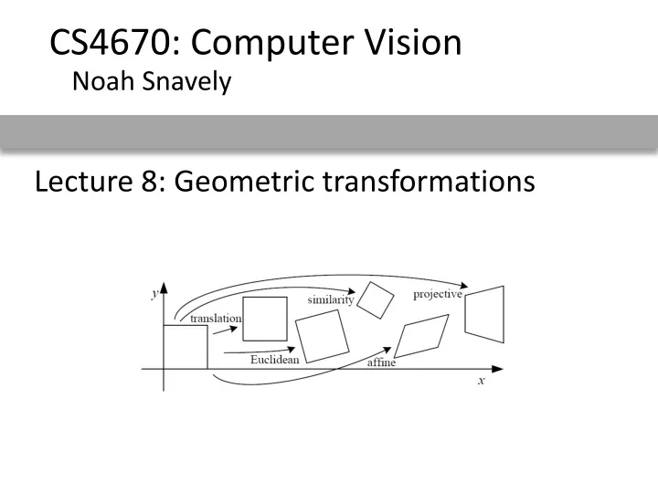 lecture 8 geometric transformations