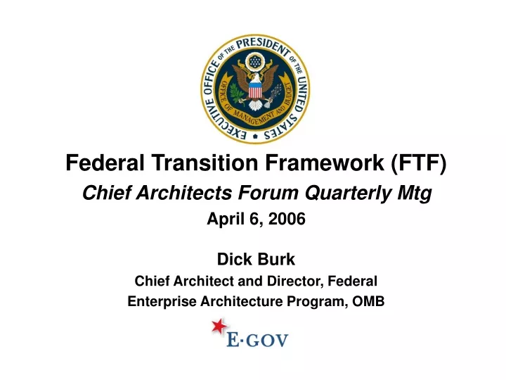 federal transition framework ftf chief architects