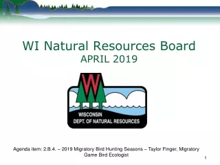 WI Natural Resources Board APRIL 2019
