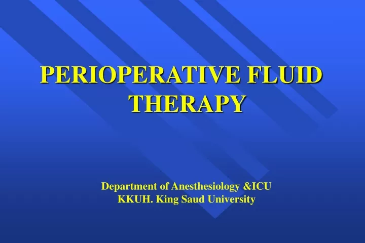perioperative fluid therapy