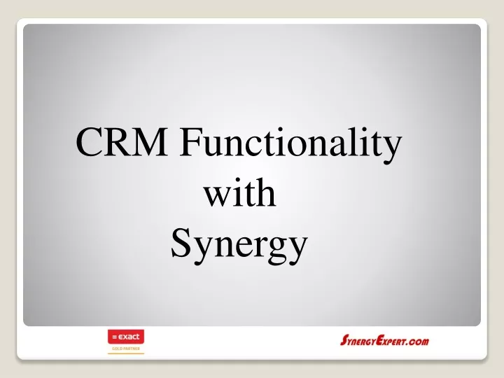 crm functionality with synergy