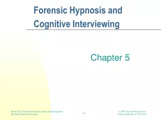 Forensic Hypnosis and  Cognitive Interviewing