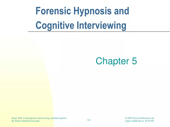 forensic hypnosis and cognitive interviewing