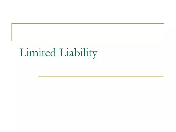 limited liability