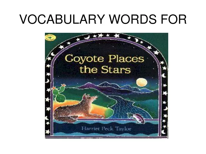vocabulary words for