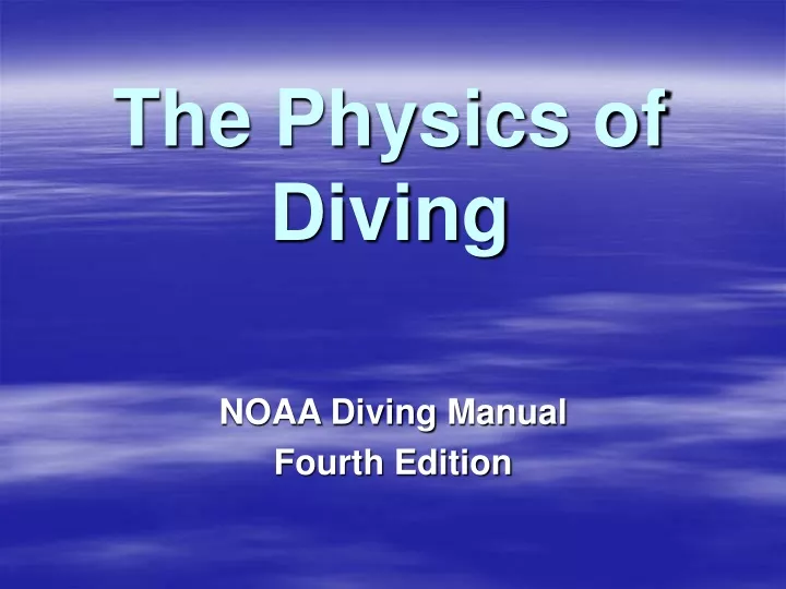 the physics of diving