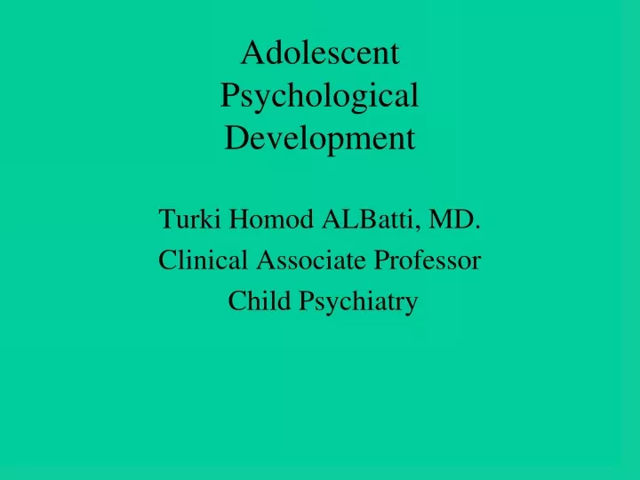 adolescent psychological development