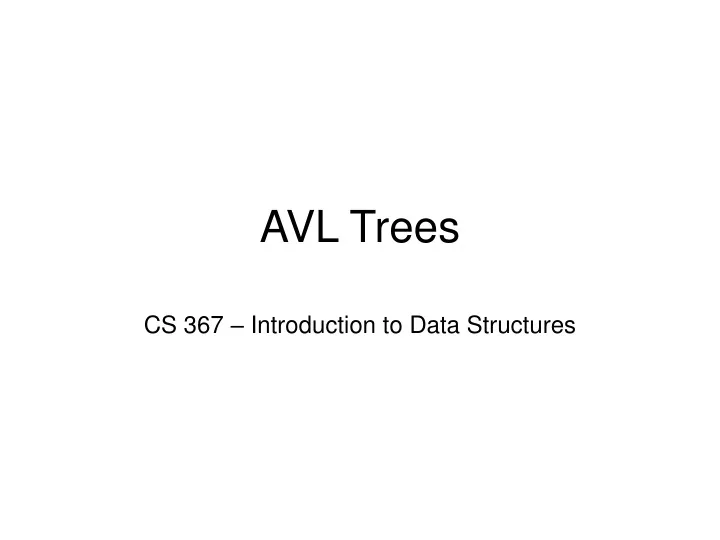 avl trees