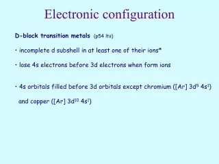 Electronic configuration