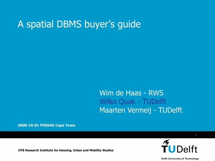 a spatial dbms buyer s guide