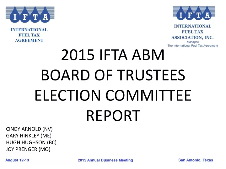 2015 ifta abm board of trustees election