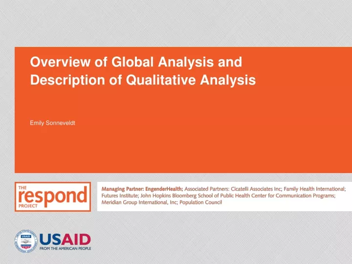 overview of global analysis and description of qualitative analysis