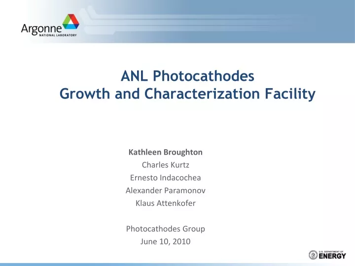 anl photocathodes growth and characterization facility
