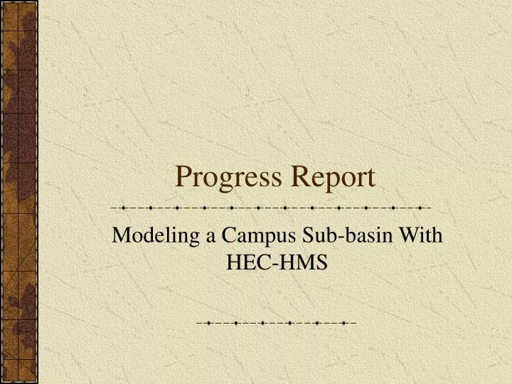 progress report