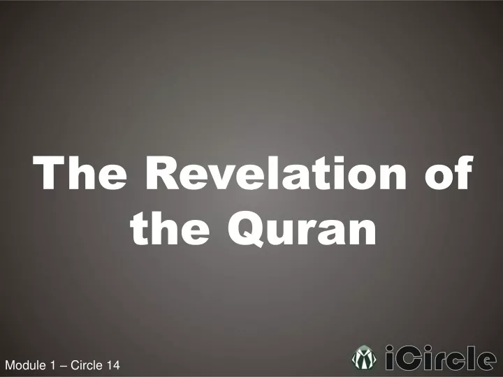 the revelation of the quran