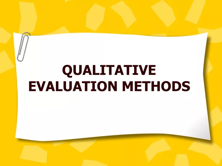qualitative evaluation methods