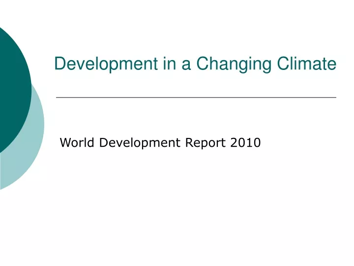 development in a changing climate