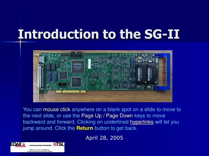 introduction to the sg ii