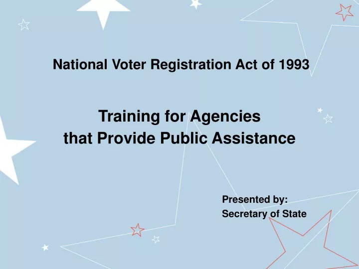 national voter registration act of 1993