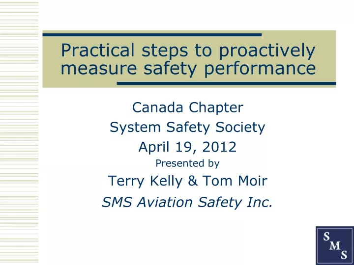 practical steps to proactively measure safety performance