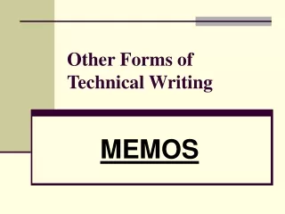 Other Forms of Technical Writing