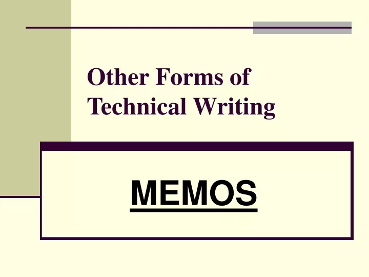 other forms of technical writing