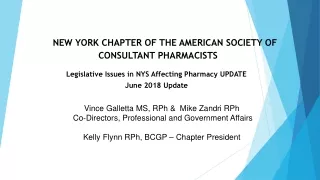 NEW YORK CHAPTER OF THE AMERICAN SOCIETY OF CONSULTANT PHARMACISTS