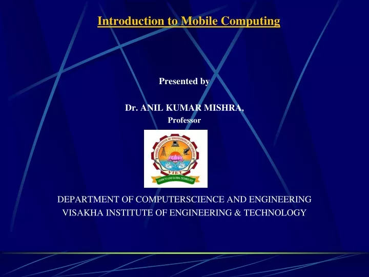 introduction to mobile computing