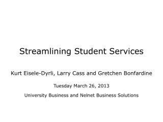 Streamlining Student Services