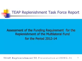 TEAP Replenishment Task Force Report