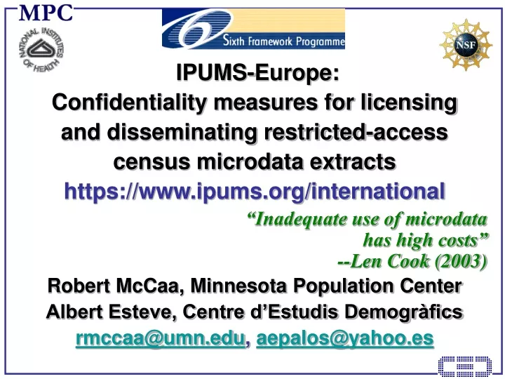ipums europe confidentiality measures