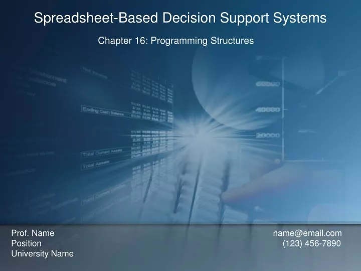 spreadsheet based decision support systems